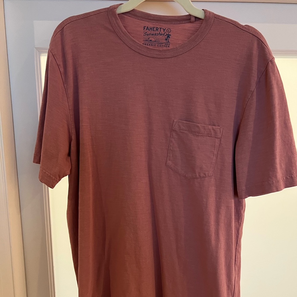 Faherty Sunwashed Pocket Tee - Faded Flag - Large